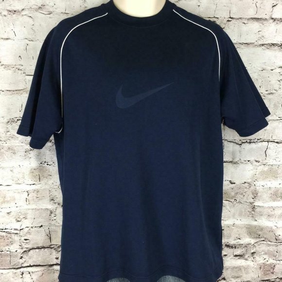 Mens Nike M Shirt Navy Blue Pullover Medium - Picture 1 of 3
